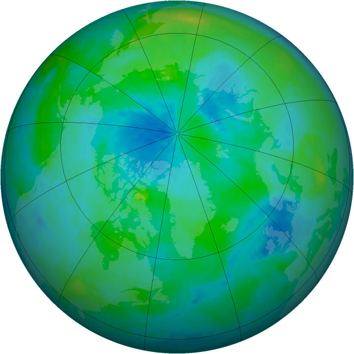 Arctic ozone map for 10 September 1997